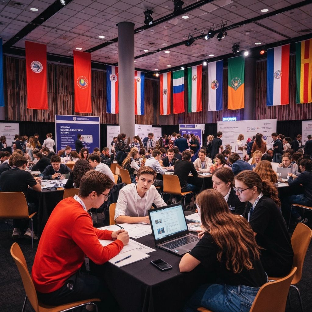 Students collaborating at an innovation event